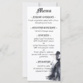 Mariage gothique noir robe aquarelle menu rose (Devant)