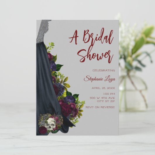 Mariage gothique robe nuptiale douche Invitation (Debout devant)