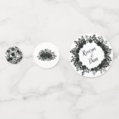 Mariage gothique Rose blanc et noir Confetti (Derrière)