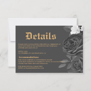 Mariage gothique Rose noir Tarot carte boîtier