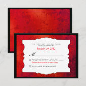 Mariage gothique rouge déprimé RSVP personnalisé (Devant / Derrière)