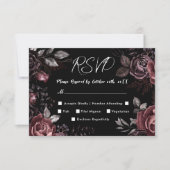 Mariage gothique RSVP Vintage noir floral noir (Devant)