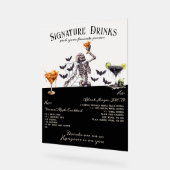 Mariage gothique Squelette Signature Boissons Sign (Angle)