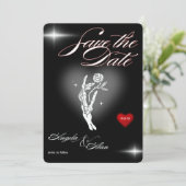 Mariage gothique vintage Invitation (Debout devant)