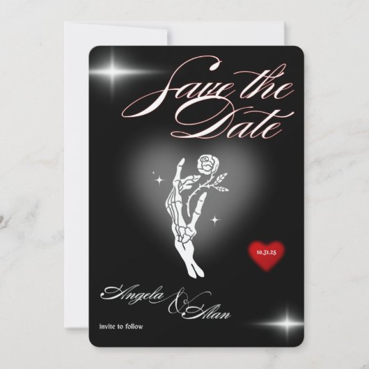 Mariage gothique vintage Invitation (Devant)