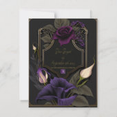 Mariage gothique violet et noir exquis RSVP (Dos)