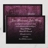 Mariage gothique violet, invitation (Devant / Derrière)