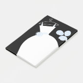 Mariage Gown Bleu vertical noir post-it note (Incliné)