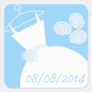 Mariage Gown Blue 'Date' sticker carré