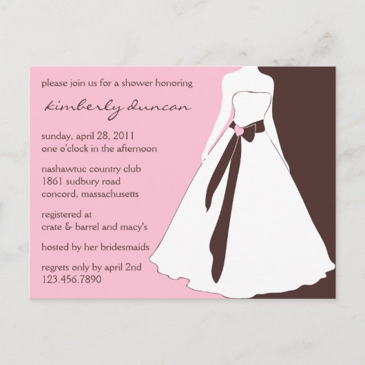 Mariage Gown Invitation Fête des mariées (Devant)