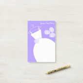 Mariage Gown Purple texte post-it note (Sur un bureau)