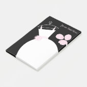 Mariage Gown Texte rose noir post-it note (Incliné)
