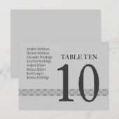 MARIAGE GRAS et ARGENT Numéro de table Réception d (Devant / Derrière)