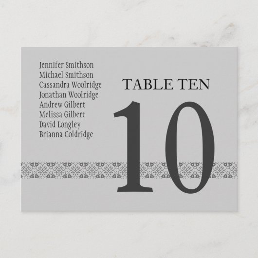 MARIAGE GRAS et ARGENT Numéro de table Réception d (Devant)
