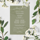 Mariage Green Botanical Programme Palm Feuille