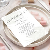 Mariage Green Botanical Programme Palm Feuille