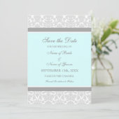 Mariage gris bleu Enregistrer la carte de date (Debout devant)