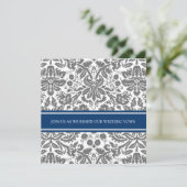 Mariage gris bleu Vow Renouvellement Invitation (Debout devant)