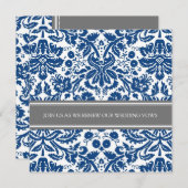 Mariage gris bleu Vow Renouvellement Invitation (Devant / Derrière)