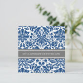 Mariage gris bleu Vow Renouvellement Invitation (Debout devant)