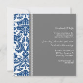 Mariage gris bleu Vow Renouvellement Invitation (Dos)