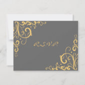 Mariage Gris et Jaune RSVP (Dos)