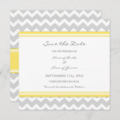 Mariage gris jaune Enregistrer la carte de date (Devant / Derrière)