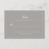 Mariage gris profond élégant RSVP