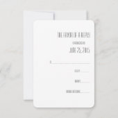 Mariage gris ultra moderne rayé RSVP (Dos)