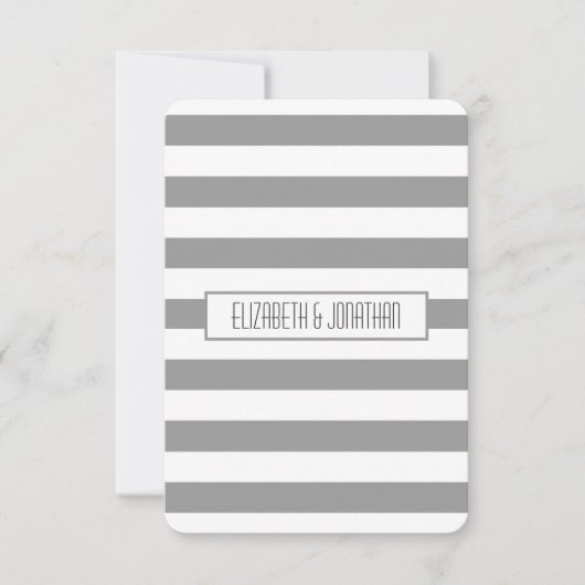 Mariage gris ultra moderne rayé RSVP (Devant)