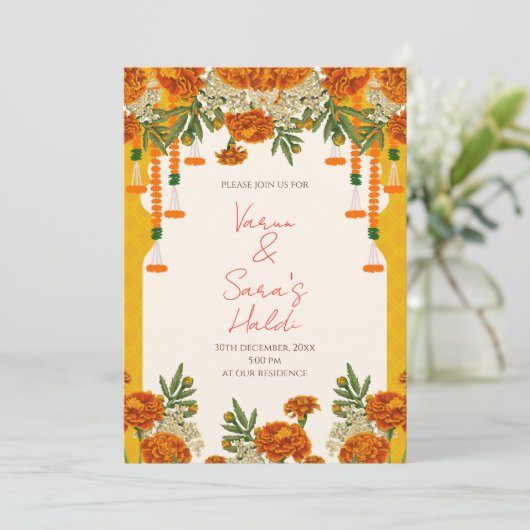 Mariage Haldi invitation Digital Haldi invitations (Debout devant)