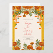 Mariage Haldi invitation Digital Haldi invitations (Devant / Derrière)