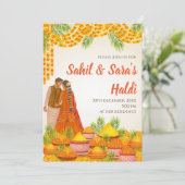 Mariage Haldi invitations Digital Pithi invitation (Debout devant)