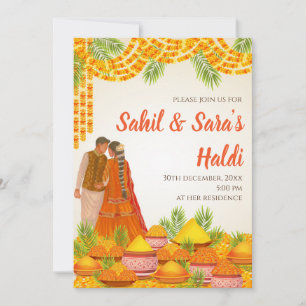 Mariage Haldi invitations Digital Pithi invitation