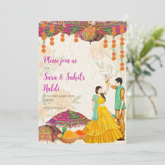 Mariage Haldi invitations et invitations Haldi (Debout devant)