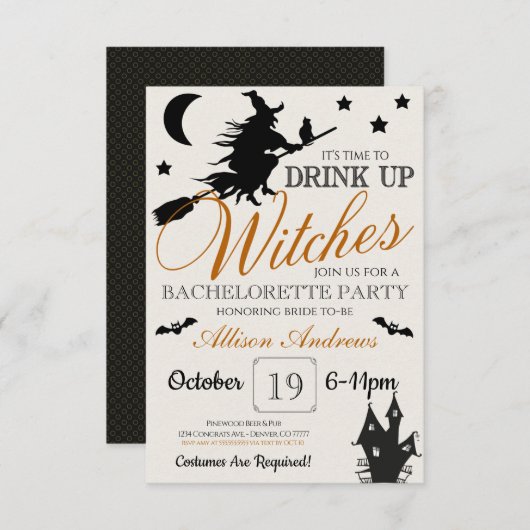Mariage Halloween Bachelorette Invitation (Devant / Derrière)