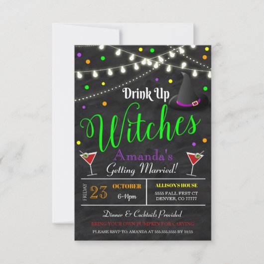 Mariage Halloween Bachelorette Invitation (Devant)