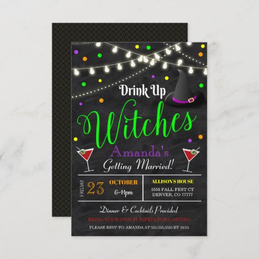 Mariage Halloween Bachelorette Invitation (Devant / Derrière)