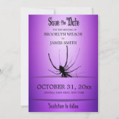 Mariage Halloween Enregistrer La Carte Date Purple (Dos)