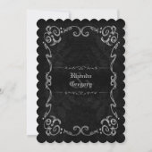 Mariage Halloween Skeletons & Heart Invitation (Dos)