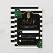 Mariage hawaïen moderne à l'ananas tropical RSVP (Devant / Derrière)