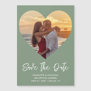 Mariage Heart Enregistrer La Date Photo Carte Magn