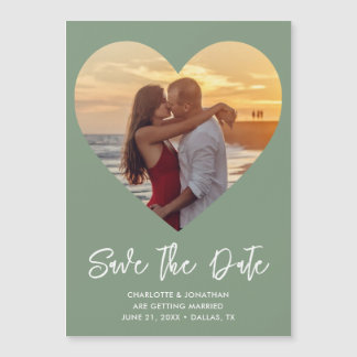 Mariage Heart Enregistrer La Date Photo Carte Magn