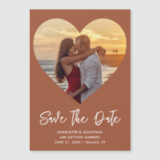 Mariage Heart Enregistrer La Date Photo Carte Magn