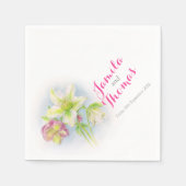 Mariage hellebores serviettes en papier vert rose (Devant)