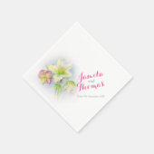 Mariage hellebores serviettes en papier vert rose (Coin)