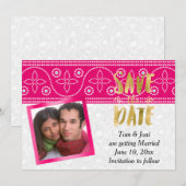 Mariage hindou indien Photo Save the Date (Devant / Derrière)