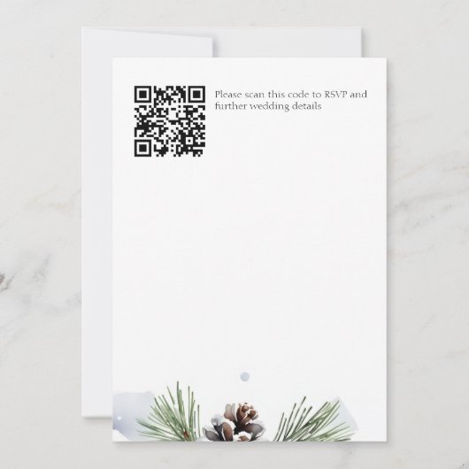 Mariage hiver aquarelle neige pins modèle (Dos)