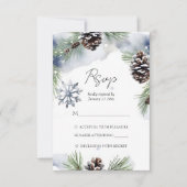 Mariage hiver aquarelle neige pins modèle (Devant)