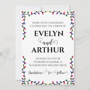 mariage hiver enregistrer la date invitations